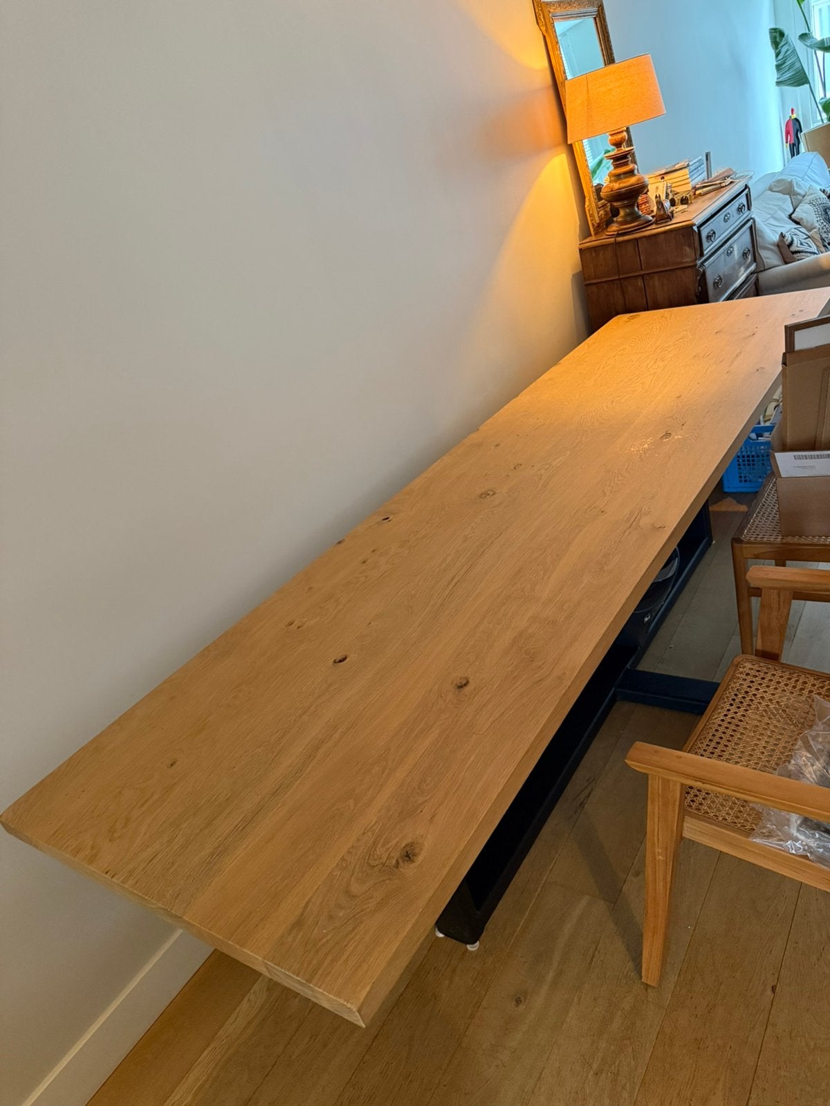 EIKEN EETTAFEL TABLE DU SUD 10 tot 14 personen, Huis en Inrichting, Tafels | Eettafels, Ophalen, Zo goed als nieuw