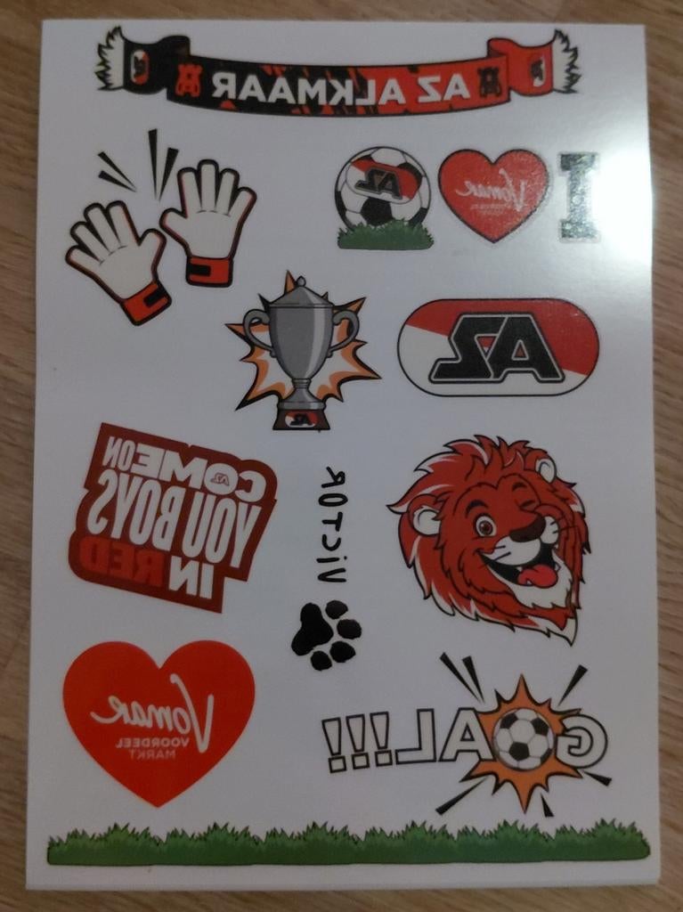 AZ Alkmaar Tattoos - Tijdelijke Plaktattoos 3x, Ophalen of Verzenden, Nieuw, Sport