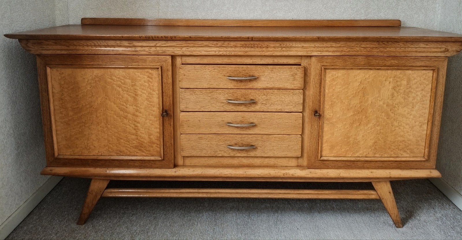 Vintage Eiken Dressoir met Lades en Deuren, Antiek en Kunst, Antiek | Meubels | Kasten, Ophalen