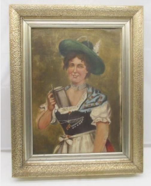 vintage schilderij `` goed zat`` tracht - feestkledij, Antiek en Kunst, Kunst | Schilderijen | Klassiek, Ophalen, Klassiek, Origineel werk
