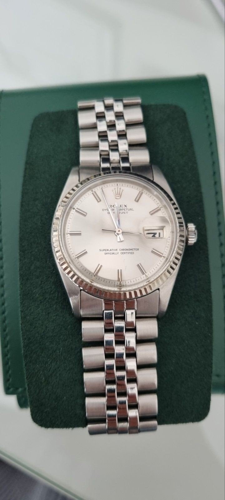 Rolex datejust 36 mm staal zilver 1601 orgineel, Ophalen, Zo goed als nieuw, Staal, Rolex