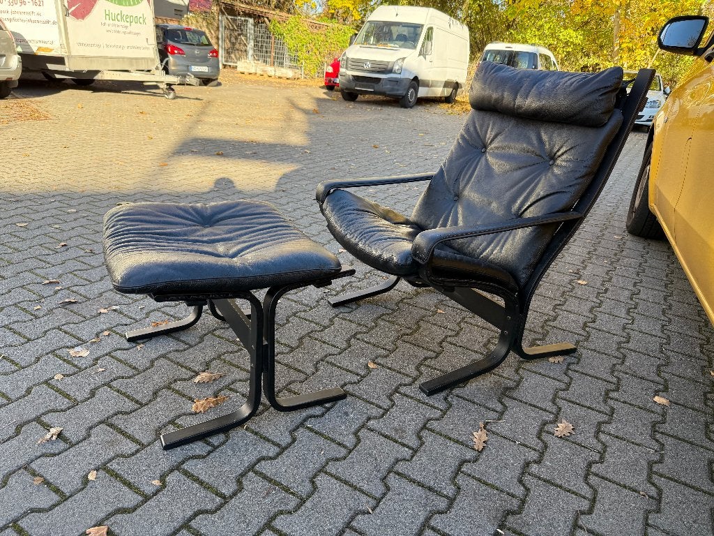 Ingmar Relling Sïesta chair met hocker Westnofa, Leer, Gebruikt, 75 tot 100 cm, Ophalen of Verzenden