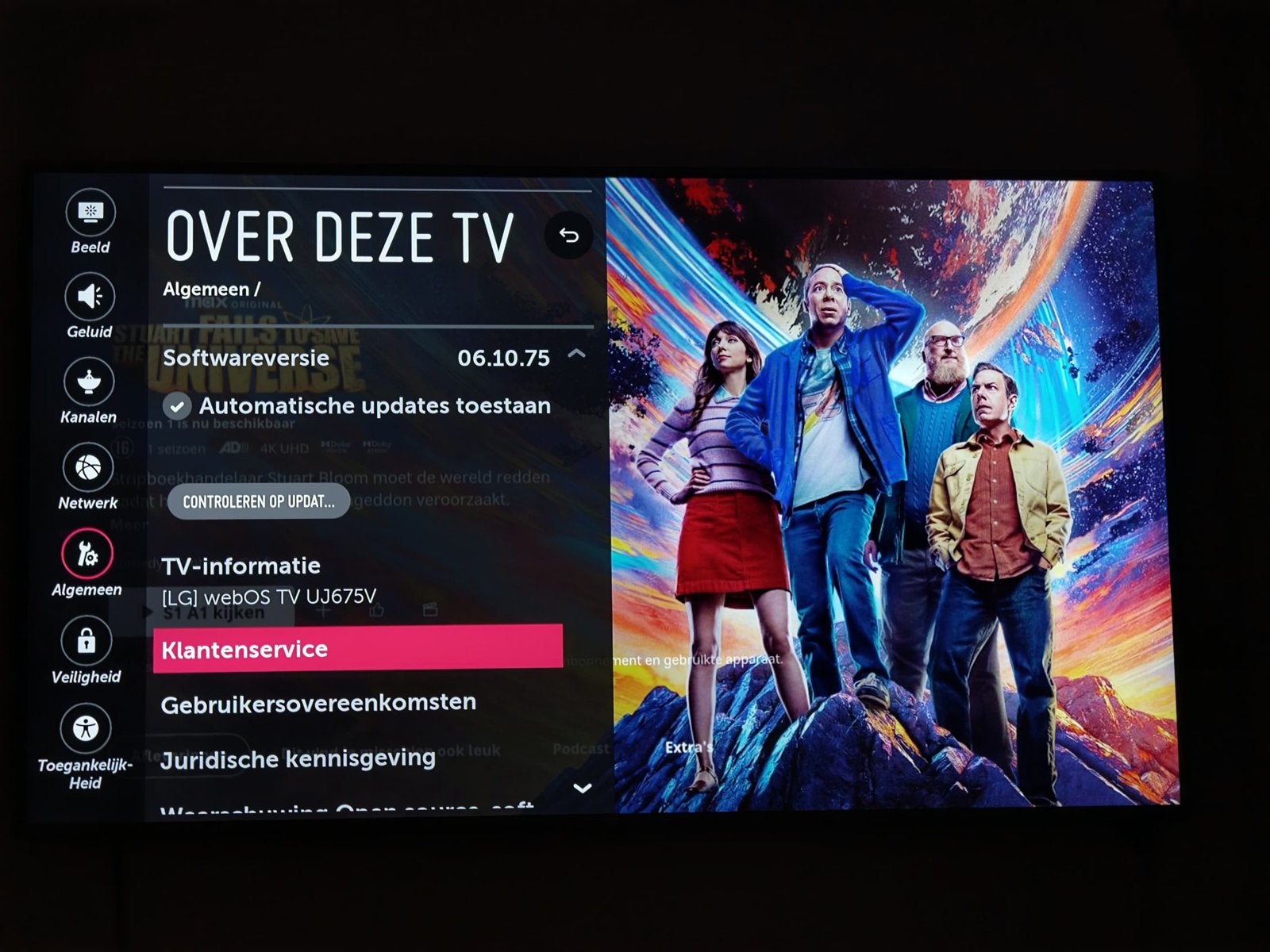 LG webOS TV UJ675V 4K UHD Smart TV, 75 INCH, Ophalen, LED, 50 Hz, Zo goed als nieuw