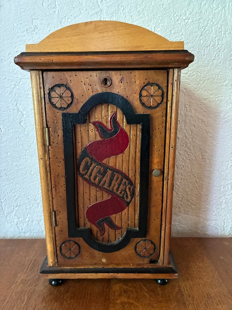 Vintage antiek houten sigarenkastje cigares, Ophalen