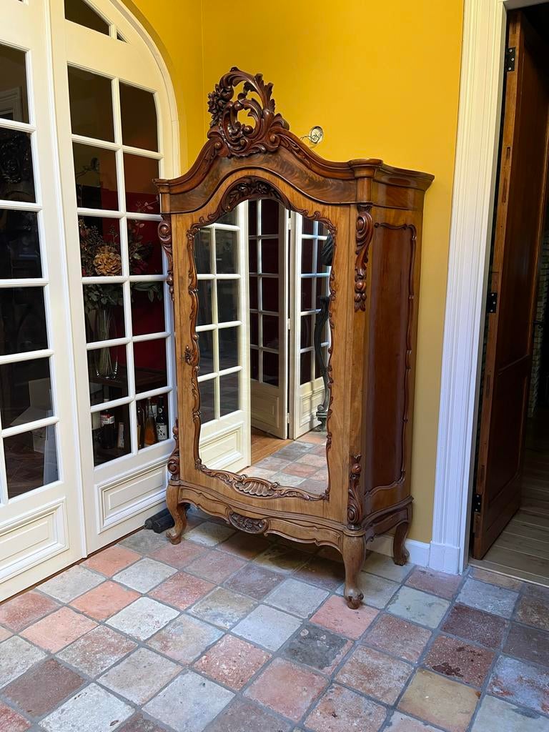 Prachtige Antieke Biedermeier Spiegelkast, Ophalen of Verzenden