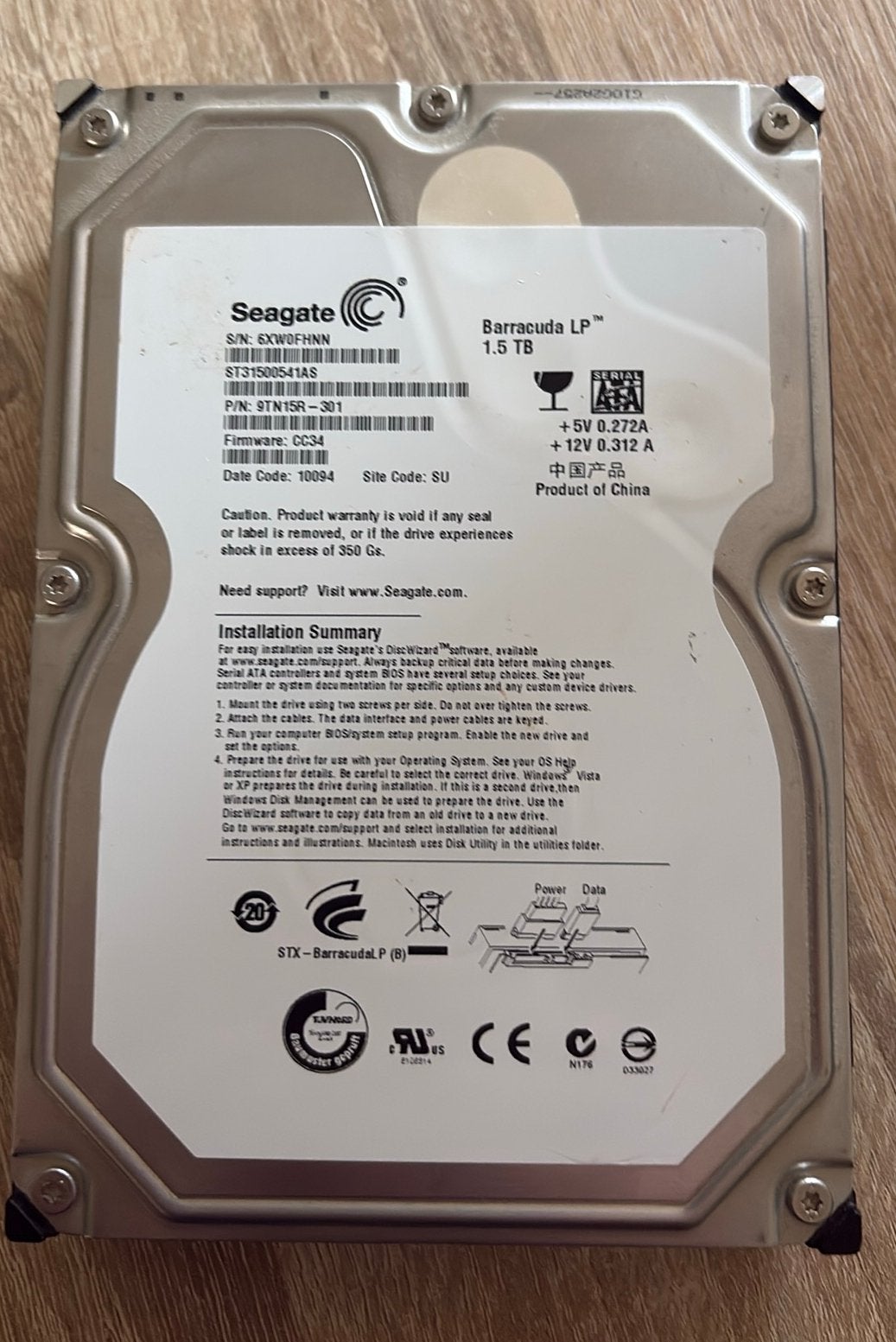 Seagate HDD 1.5TB, 1.5tb, Gebruikt, HDD, Ophalen of Verzenden