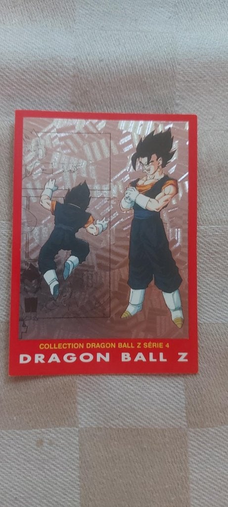 dragonball z kaart reverseholo shiny red line Vegito, Ophalen of Verzenden, Zo goed als nieuw, Losse kaart