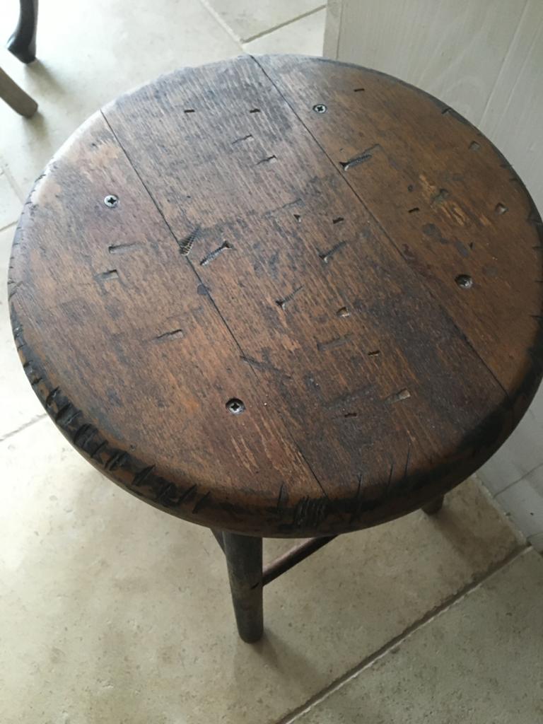Brocante houten krukje - Rustiek en Authentiek, Antiek en Kunst, Ophalen
