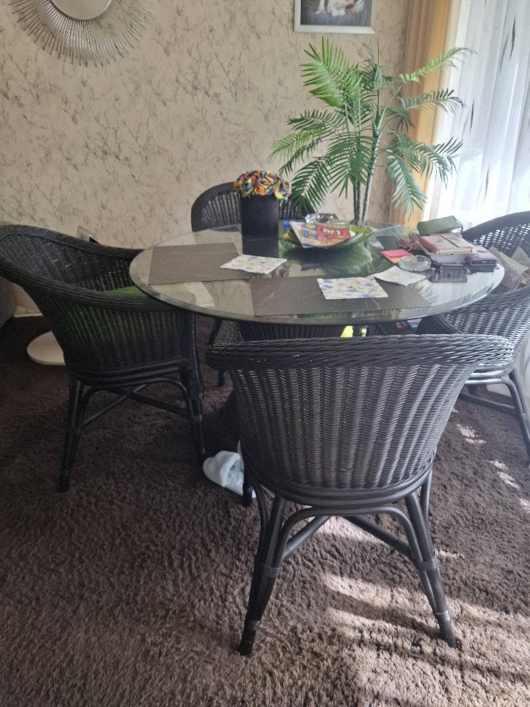 Bamboe/ rotan eethoek, Ophalen, Overige materialen, Gebruikt, Rotan stijl