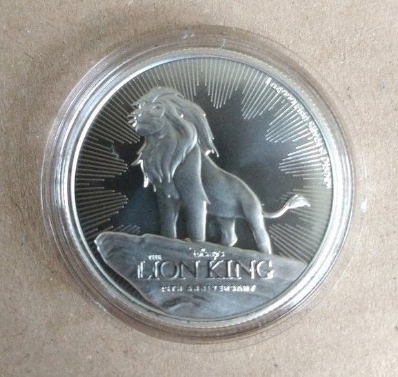 1 oz Zilver munt Disney - 25 year Lion King 2019 Niue, Ophalen of Verzenden, Zilver