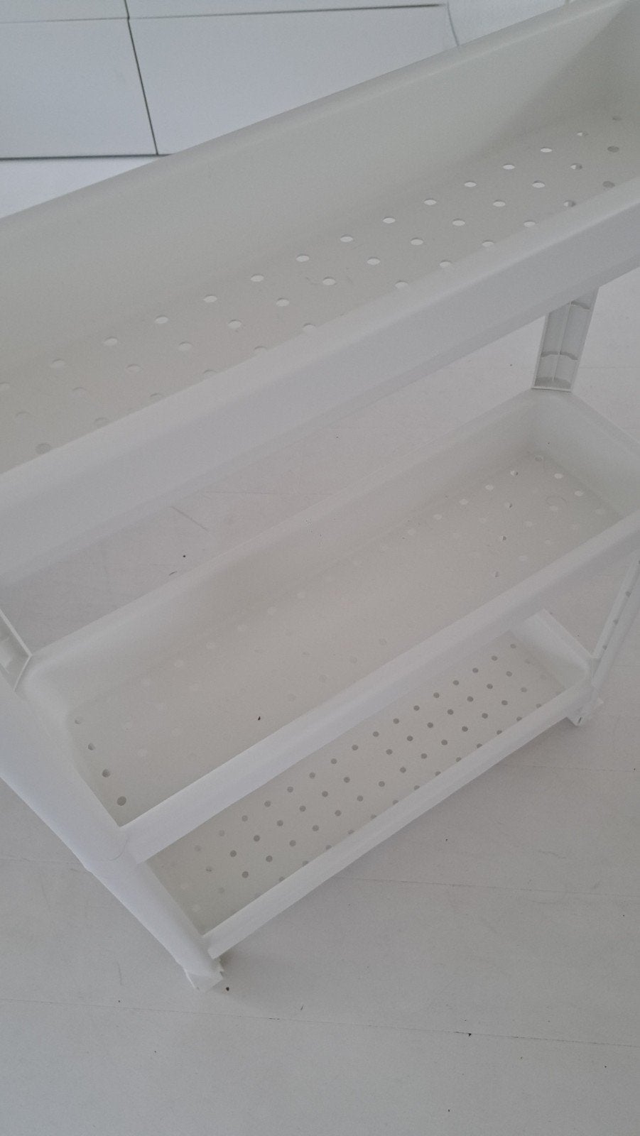 IKEA Vesken Keuken/Badkamer Rekje op Wielen - Wit Kunststof, Huis en Inrichting, Ophalen, Gebruikt, IKEA, Kunststof