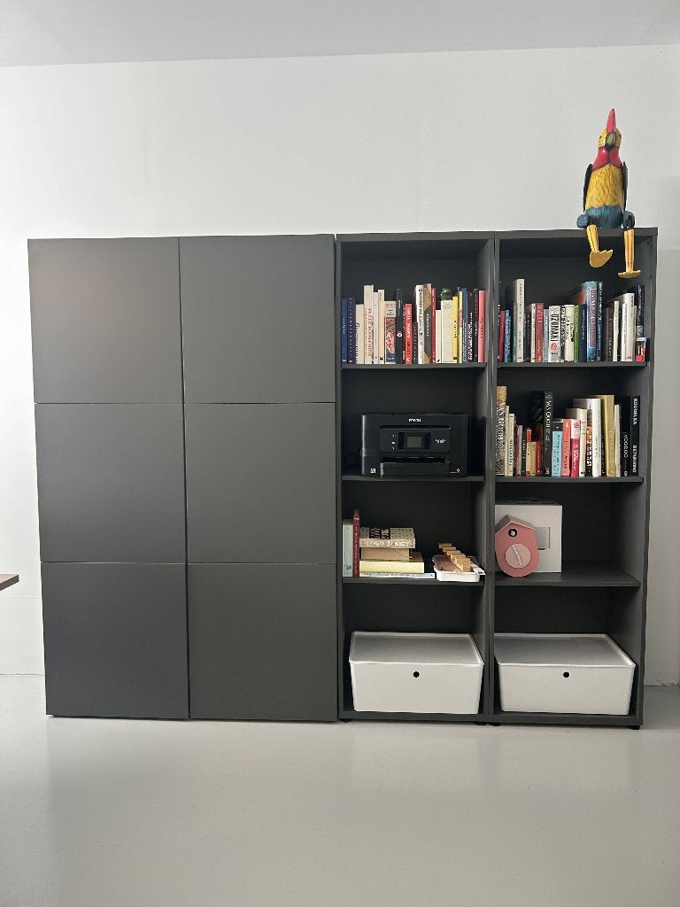 Ikea Besta 4 kasten - donkergrijs, Huis en Inrichting, Ophalen, Met deur(en), Zo goed als nieuw, 200 cm of meer