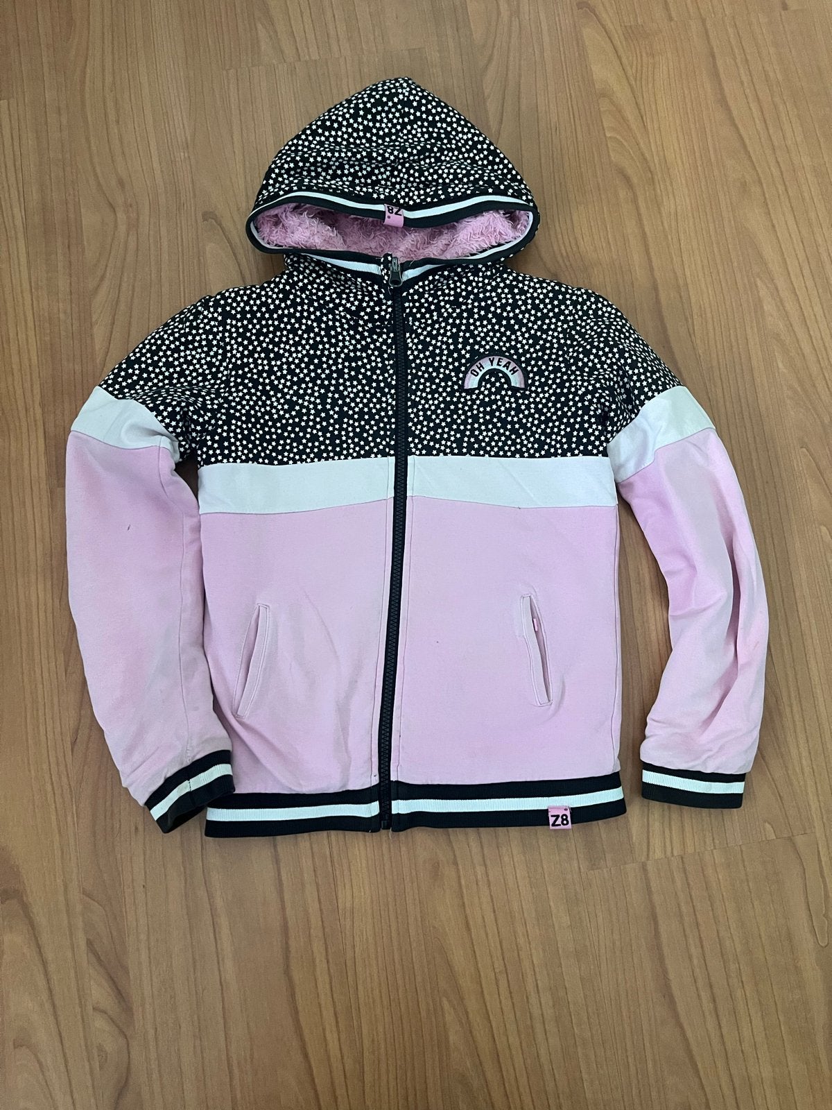 Z8 Borgvest Roze/Zwart Maat 140/146, Ophalen of Verzenden, Gebruikt, Meisje, Trui of Vest