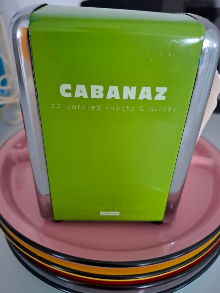 Servetten dispenser Cabanaz groen izgs, Ophalen of Verzenden, Zo goed als nieuw, Metaal, Groen