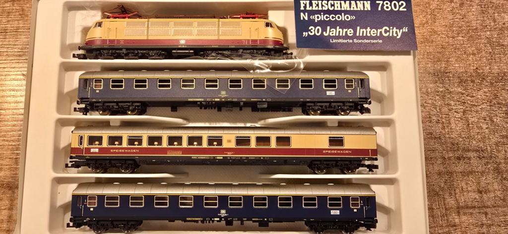 Fleischmann piccolo 7802 "30 jahre Intercity" treinset, Treinset, Gelijkstroom, Fleischmann, Ophalen of Verzenden