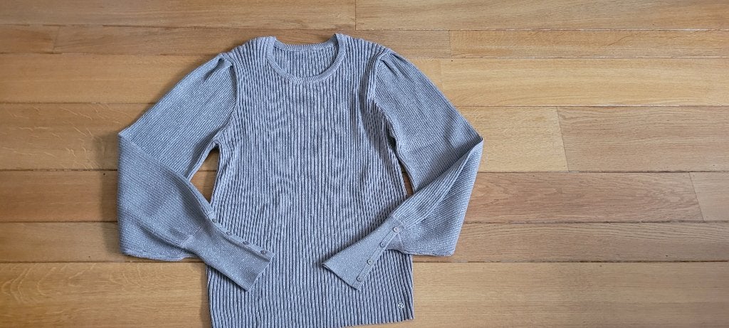 NUKUS taupe trui truitje met glitterdraad maat L zgan, Kleding | Dames, Bruin, Maat 42/44 (L), Ophalen of Verzenden, Zo goed als nieuw