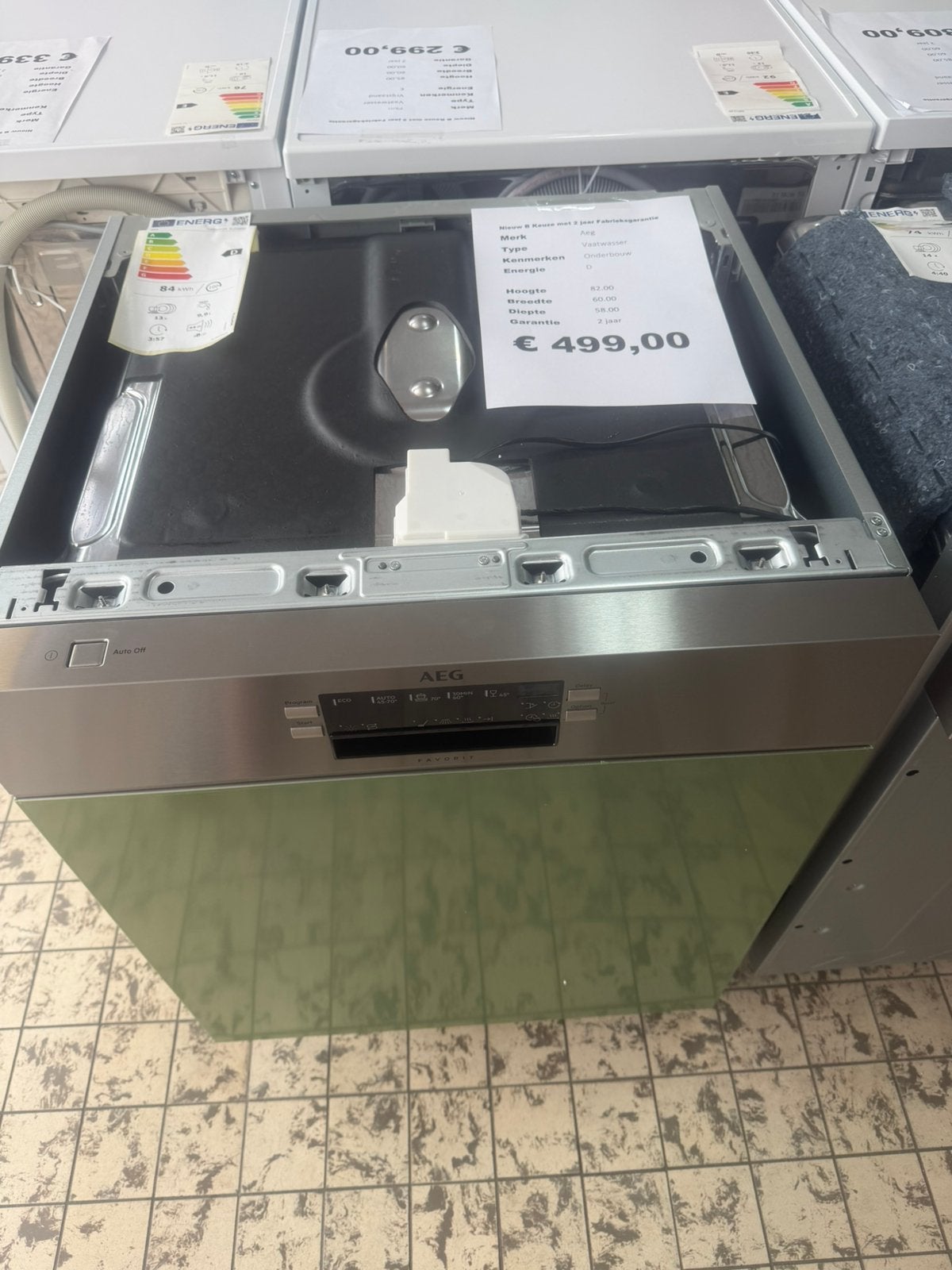 Onderbouw vaatwasser rvs nieuw