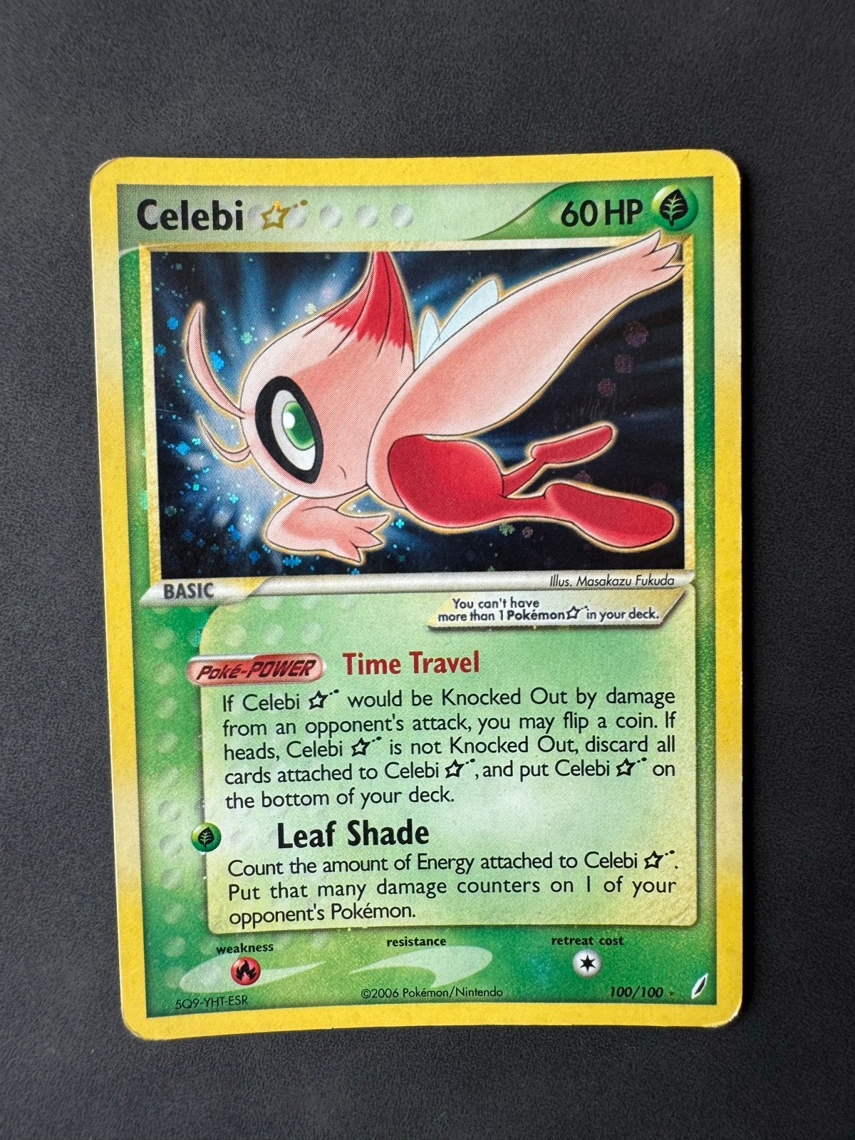Celebi Gold Star (100/100) Pokémon Kaart - Holo Foil, Ophalen of Verzenden, Gebruikt, Losse kaart, Foil