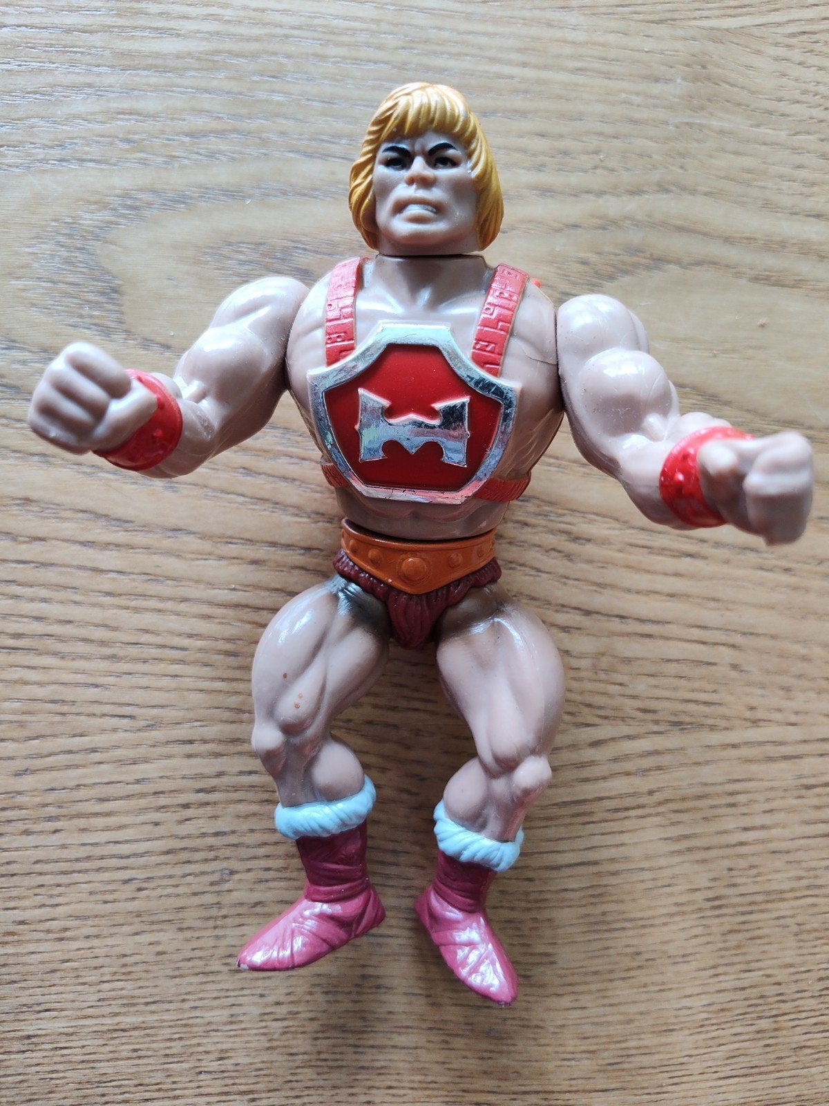 Vintage He-Man actiefiguur met werkend klappermechanisme, Ophalen of Verzenden
