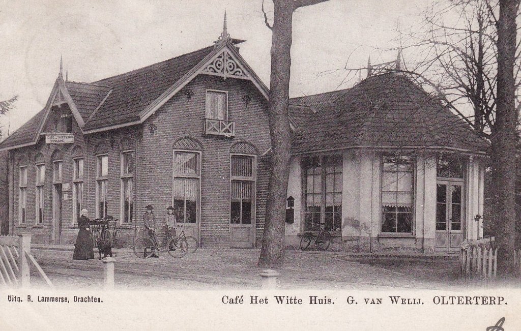 Olterterp, Fotokaart, Cafe., Verzenden, Voor 1920, Gelopen, Friesland