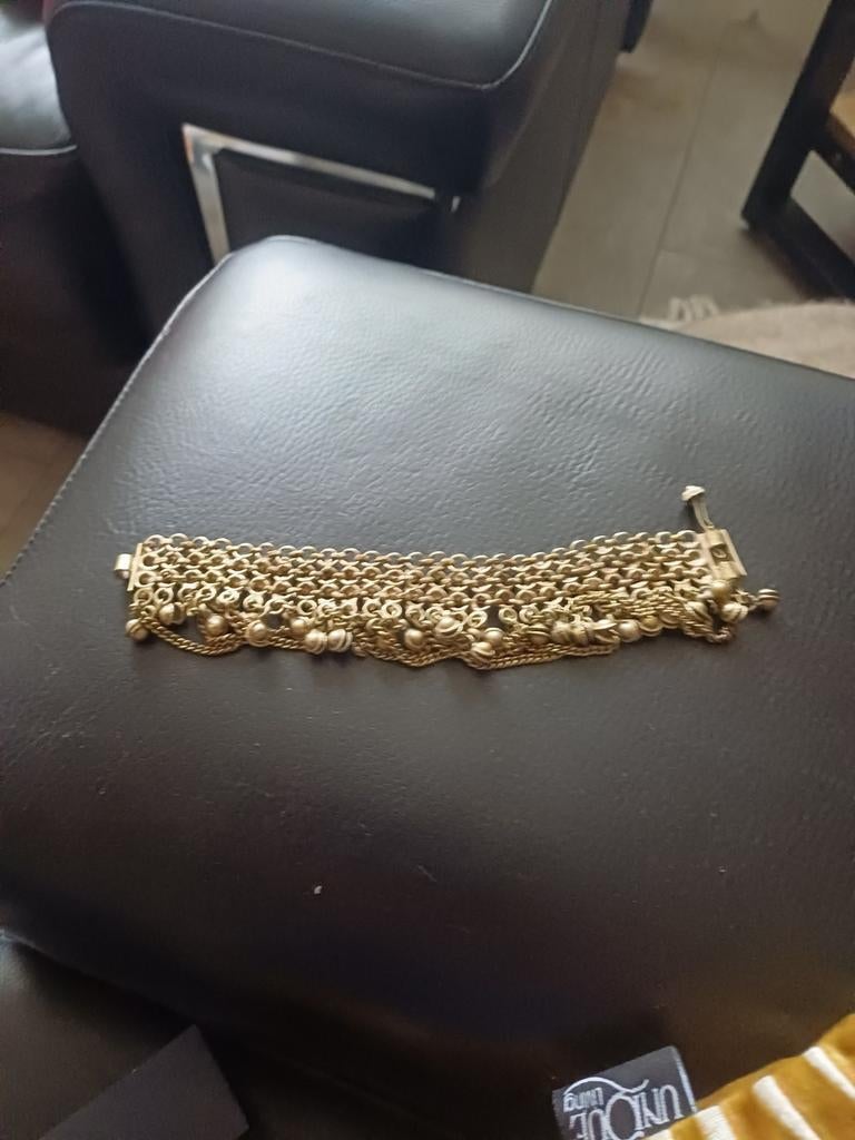 Antieke zilveren  enkelband zie foto's, Ophalen of Verzenden, Zo goed als nieuw