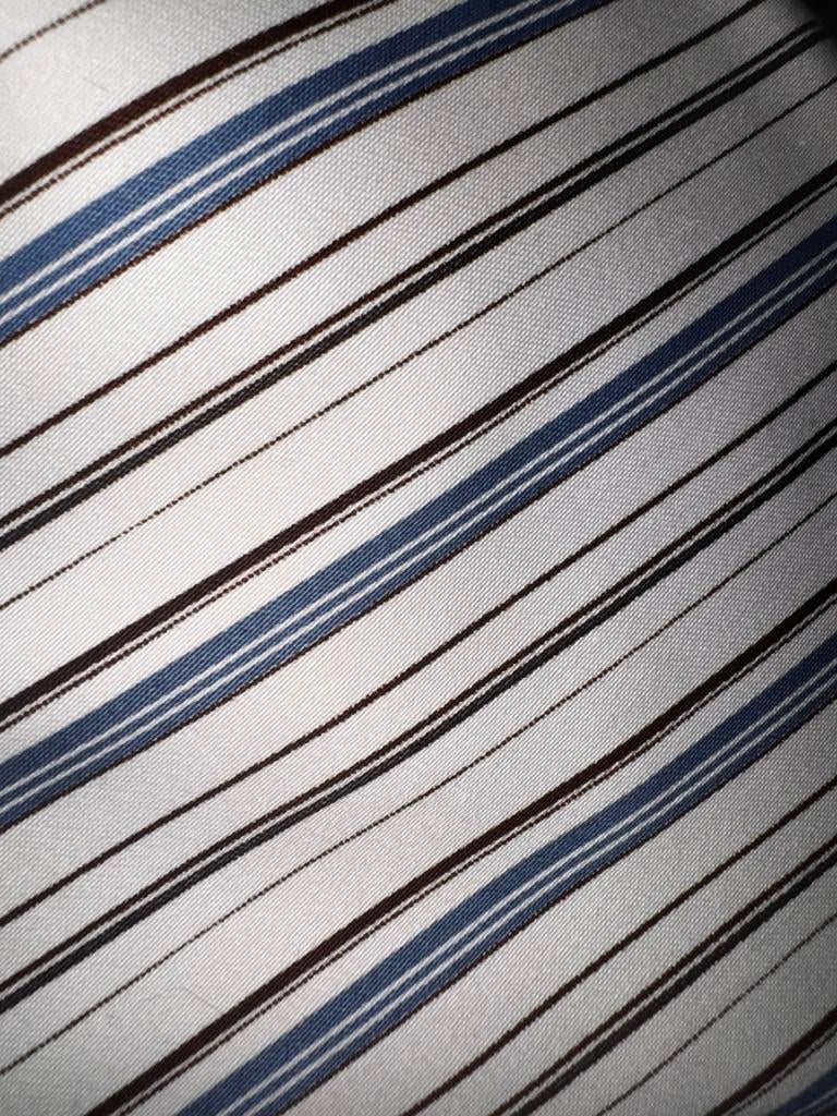 Blauw en donkerbruin gestreepte stof, Hobby en Vrije tijd, Stoffen en Lappen, Ophalen, Overige materialen, Blauw, Zo goed als nieuw