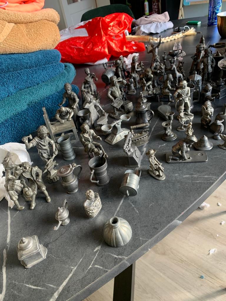 Grote collectie tinnen beeldjes en miniaturen, Verzamelen, Ophalen of Verzenden, Gebruikt
