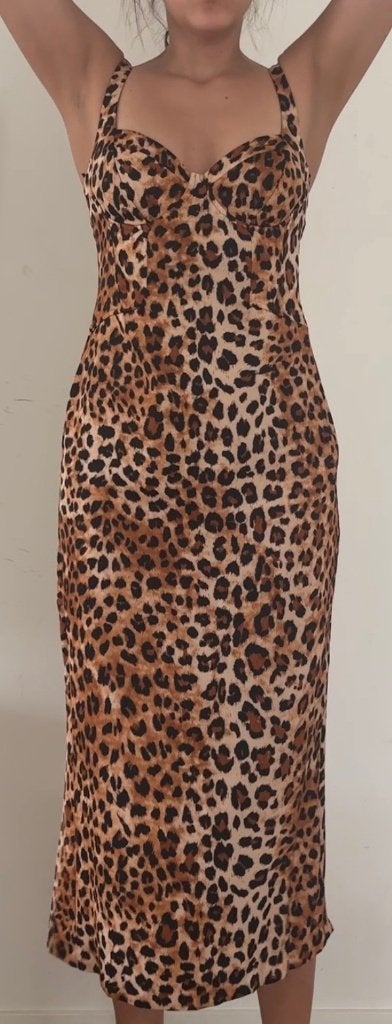 ANIMAL PRINT CORSET DRESS, Maat 38/40 (M), Verzenden, Zwart, Nieuw