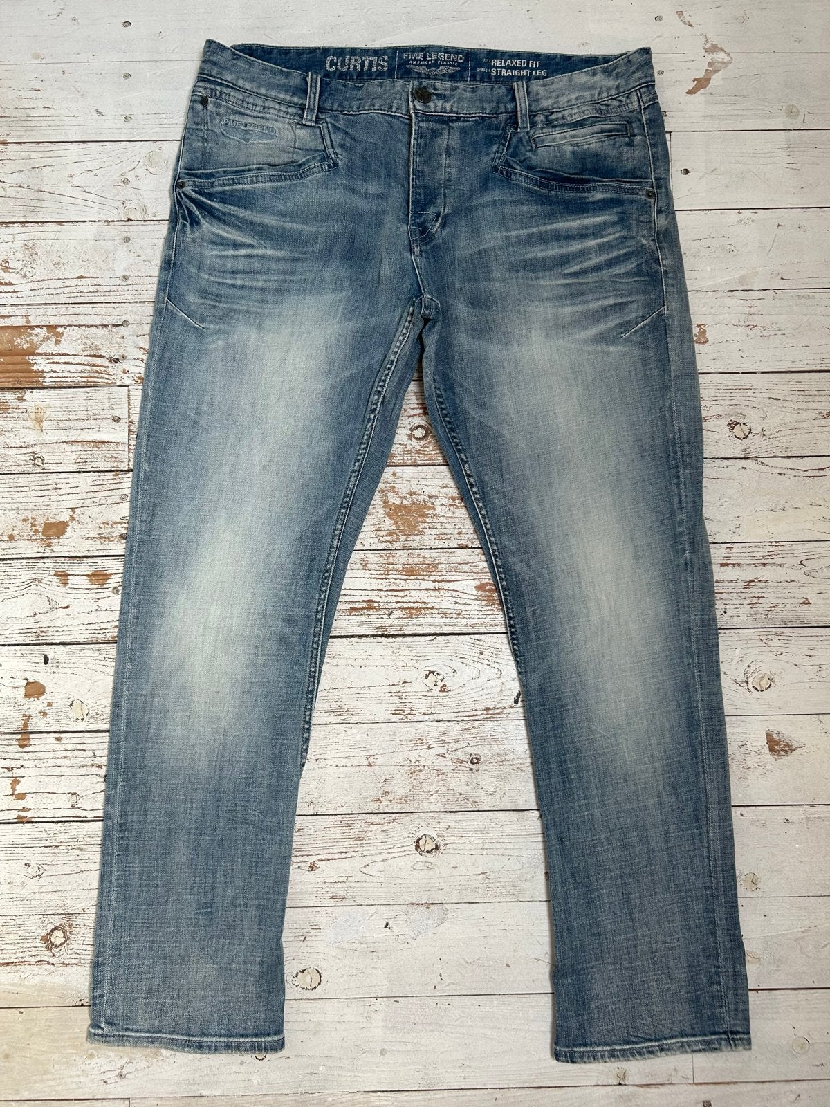 PME Legend Curtis Relaxed Fit Straight Leg Jeans W38/L32, Ophalen of Verzenden, Gedragen, Blauw, W36 - W38 (confectie 52/54)