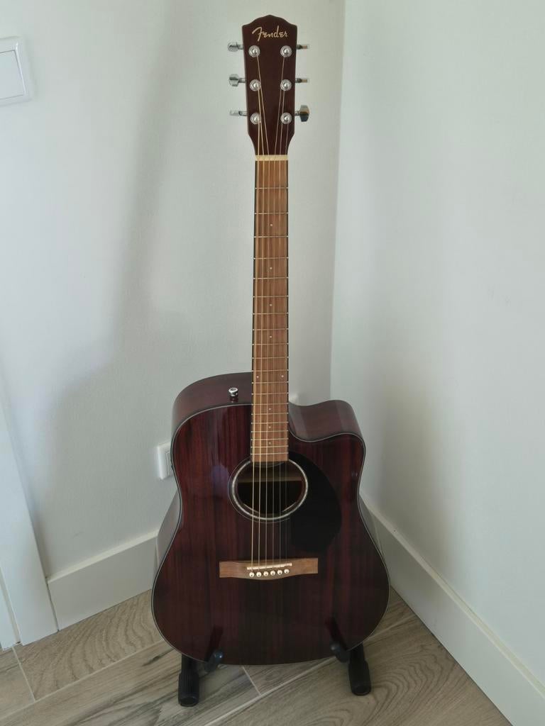 Fender CD60C All Mahagony  semi akoestische gitaar, Ophalen, Gebruikt, Western- of Steelstringgitaar, Met (piezo-)element