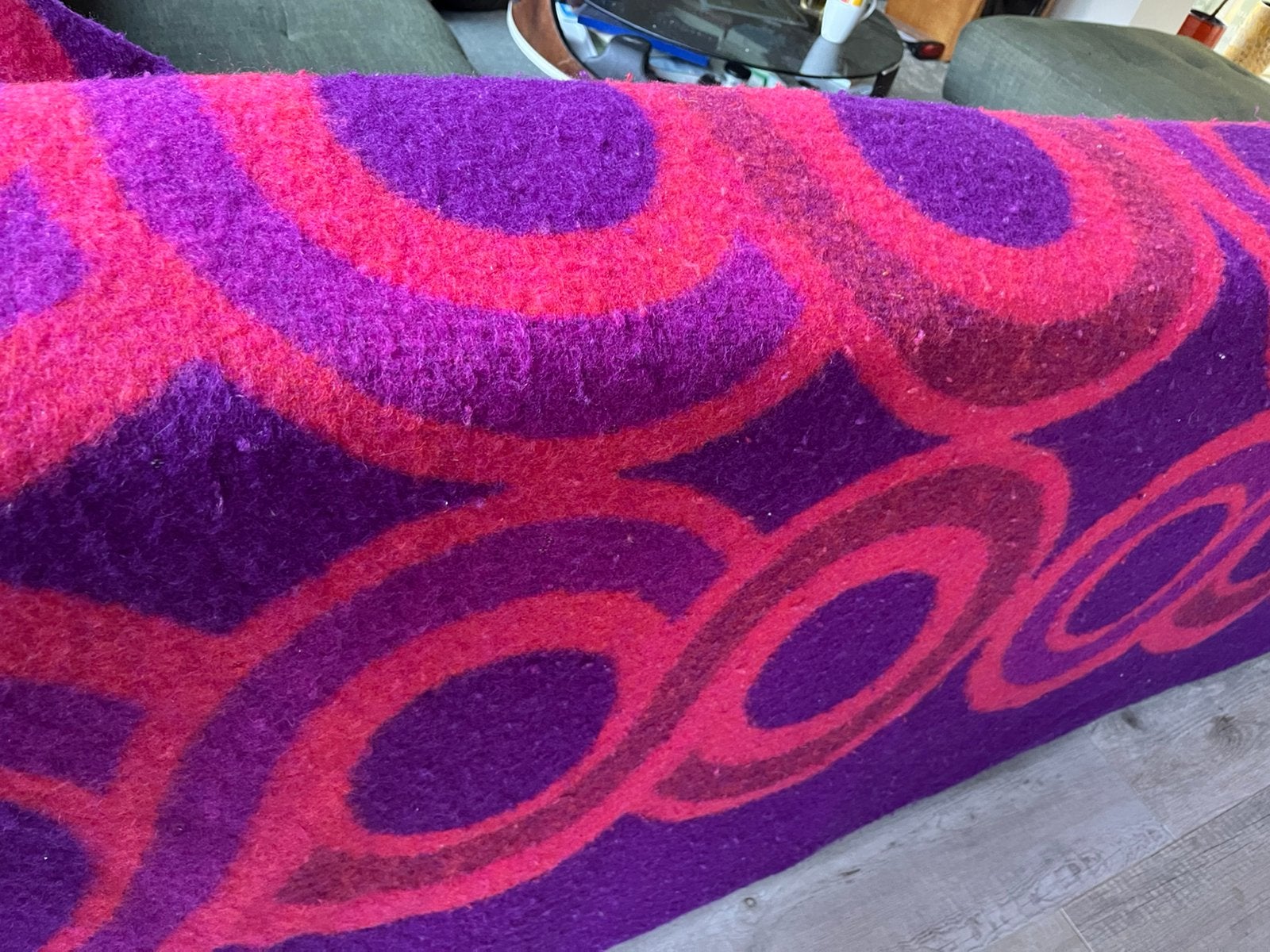 Supertoffe paars roze vintage wollen deken van Tetem, Huis en Inrichting, Ophalen of Verzenden, Gebruikt