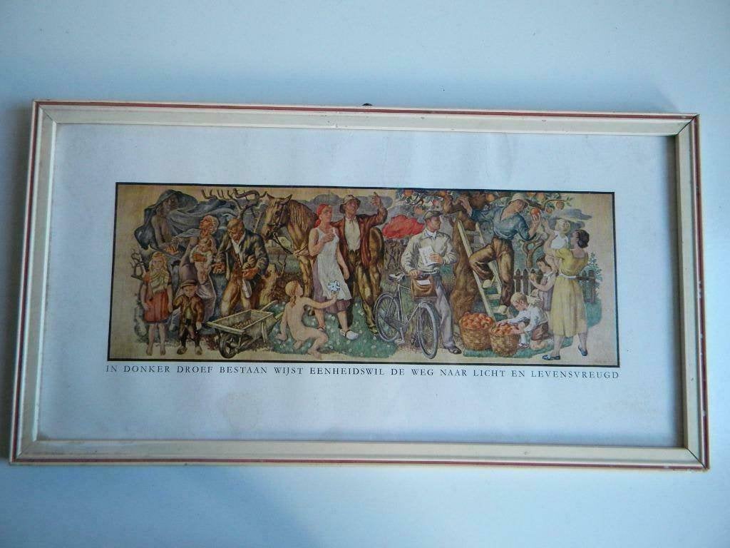 Mooie oude prent, uitgegeven t.g.v. 60 Jarig bestaan anab, Verzamelen, Natuur, Gebruikt, Ophalen of Verzenden, 1940 tot 1960
