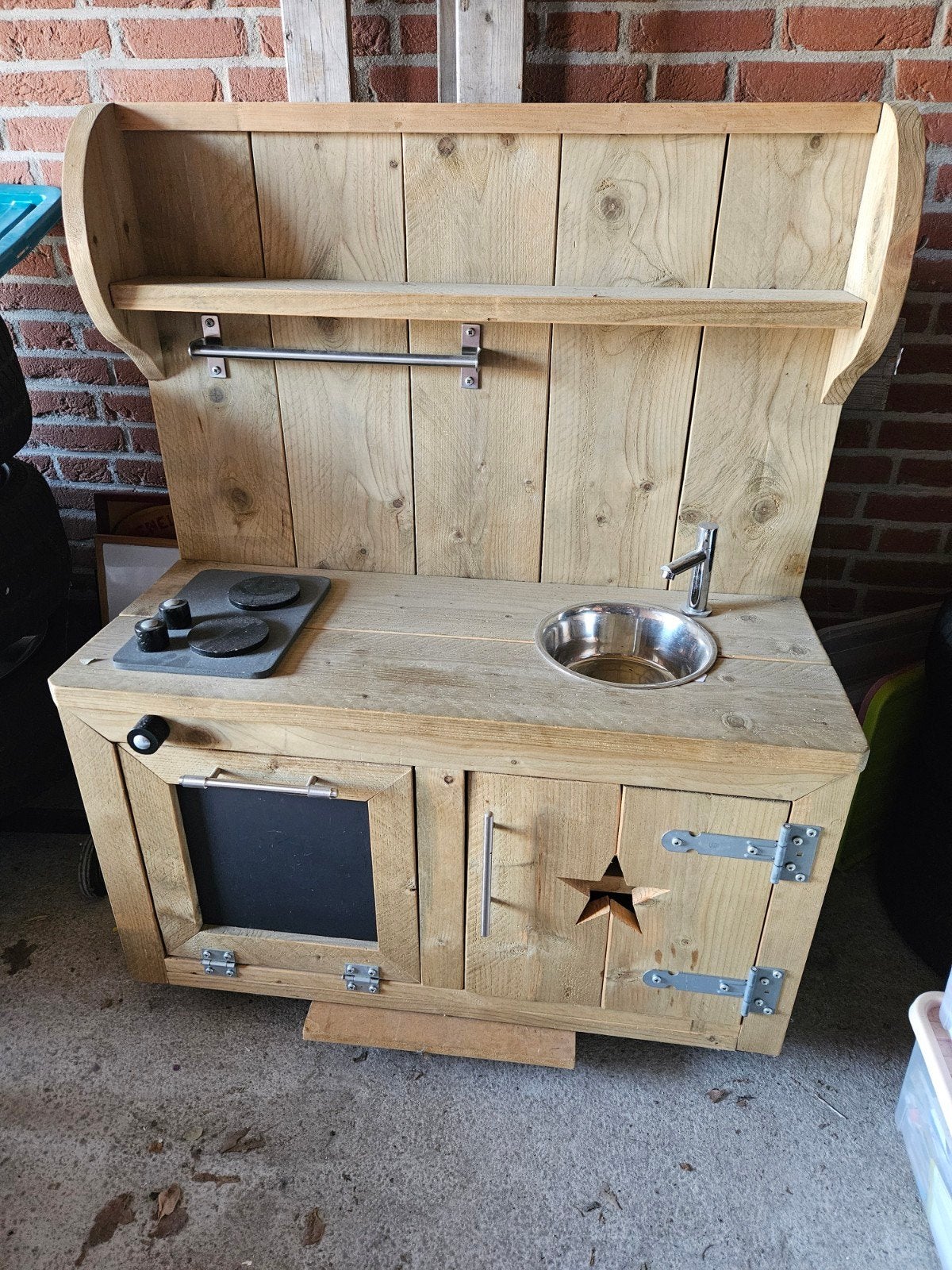 Steigerhouten Speelkeuken - Robuust en Compleet, Ophalen, Gebruikt, Ontdekken