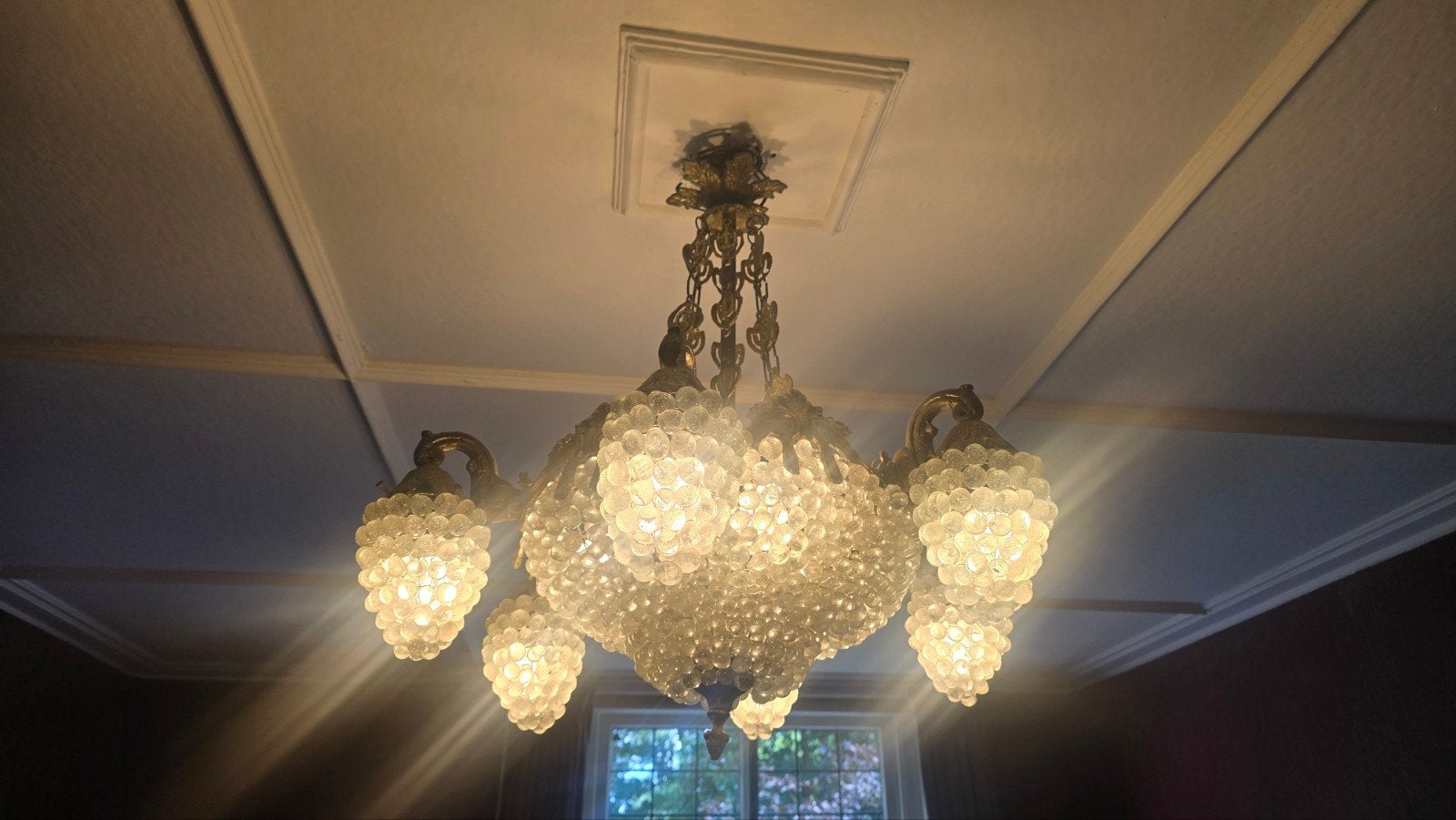 Antieke Italiaanse Murano Druivenlamp Koper, Antiek en Kunst, Antiek | Lampen, Ophalen