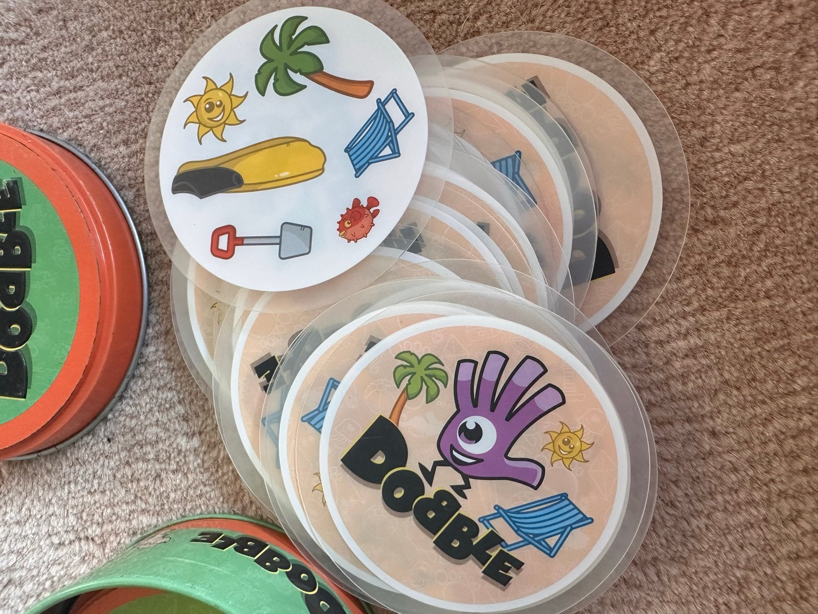 3 Dobble Spellen: Strand, Klassiek & Kids, Ophalen of Verzenden, Gebruikt
