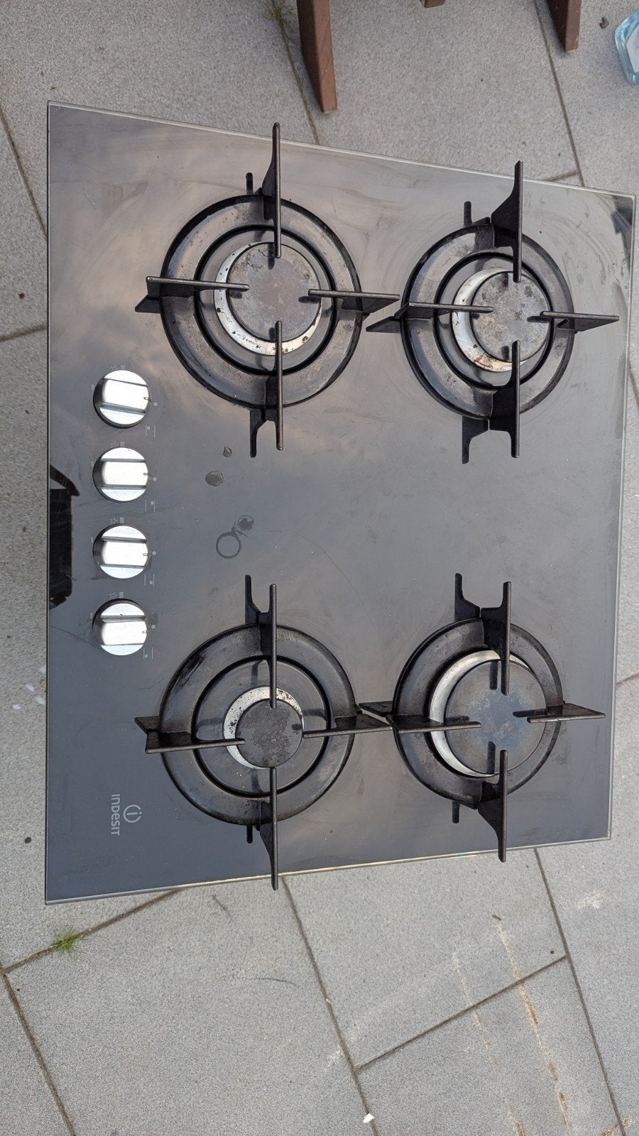 Indesit kookplaat 4 pits, Ophalen, Vrijstaand, Gas, 4 kookzones
