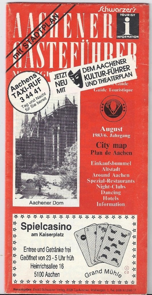 V157 plattegrond aken 1983, Gelezen, Ophalen of Verzenden, Landkaart, Duitsland