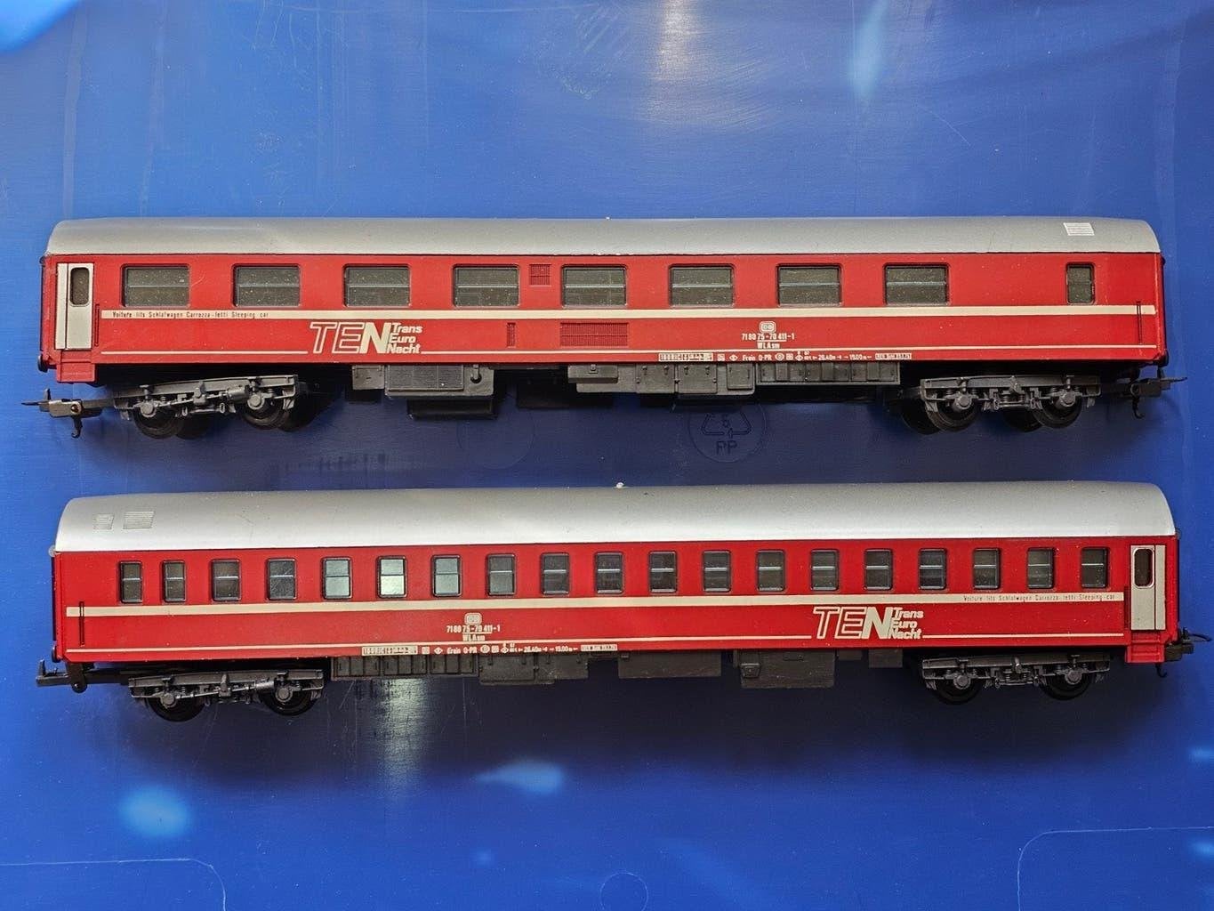 Modeltrein Ho Lima wagons TEN rijtuigen, Hobby en Vrije tijd, Modeltreinen | H0, Gebruikt, Gelijkstroom, Wagon, Ophalen of Verzenden