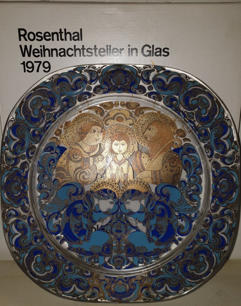 Rosenthal glazen kerst bord 1979, Ophalen of Verzenden, Zo goed als nieuw