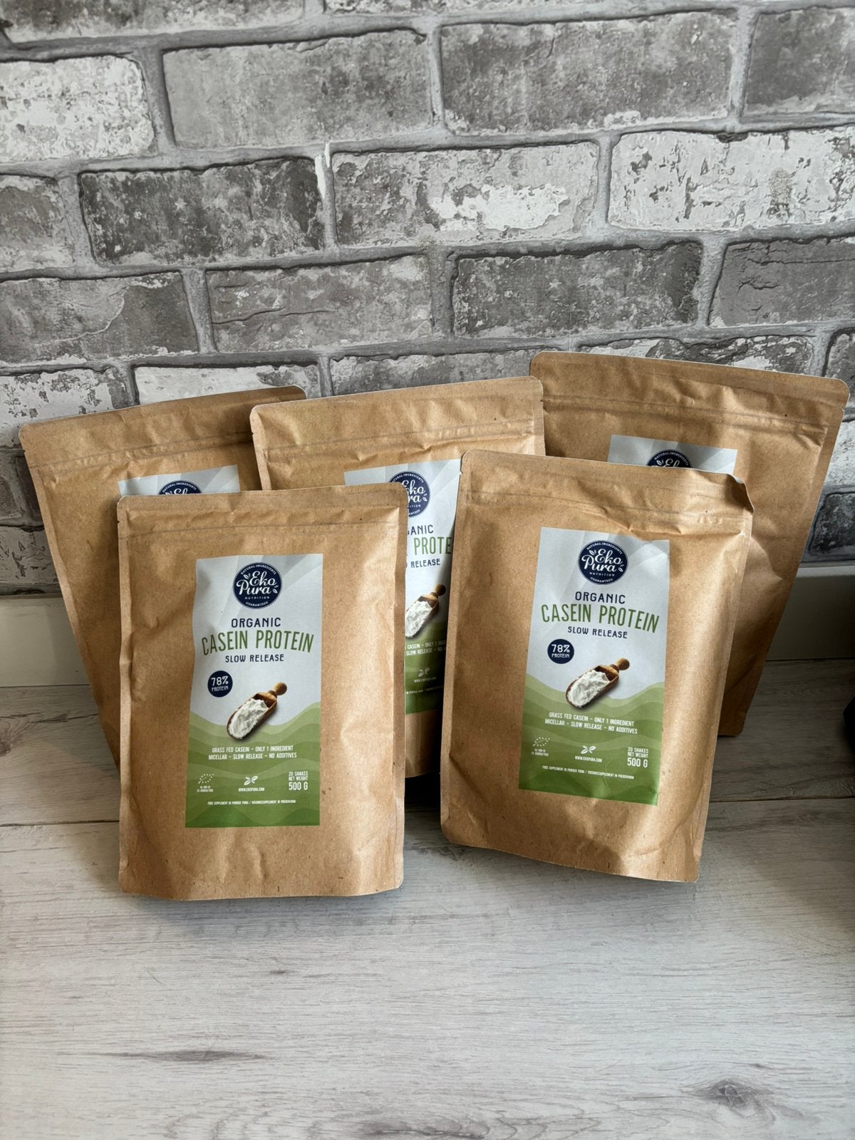 5x EkoPura Organic Casein Protein 500g – 78% eiwit – Nieuw, Ophalen of Verzenden, Nieuw, Poeder of Drank