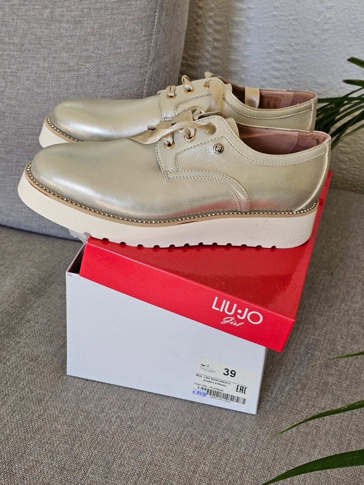 Nieuwe Liu Jo veterschoenen maat 39 - zilverkleurig, Kleding | Dames, Ophalen of Verzenden