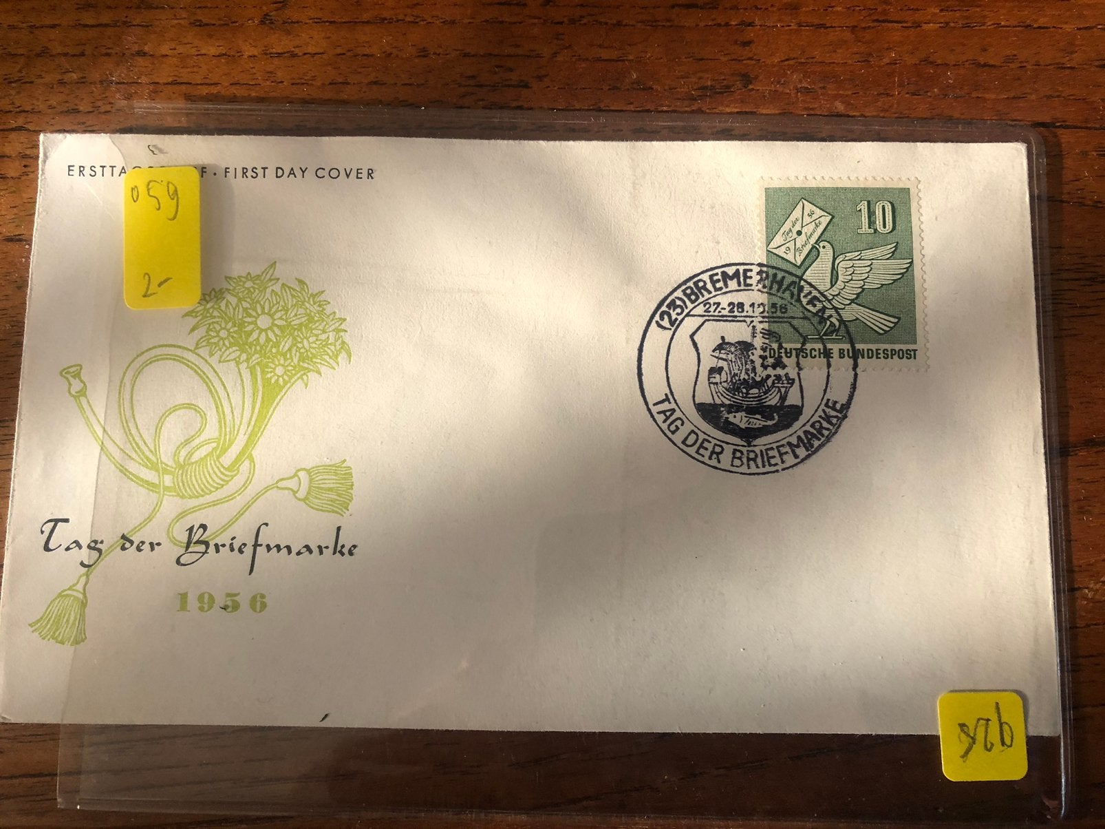 059 Duitsland 1956 Tag der Briefmarke, Ophalen of Verzenden, Envelop