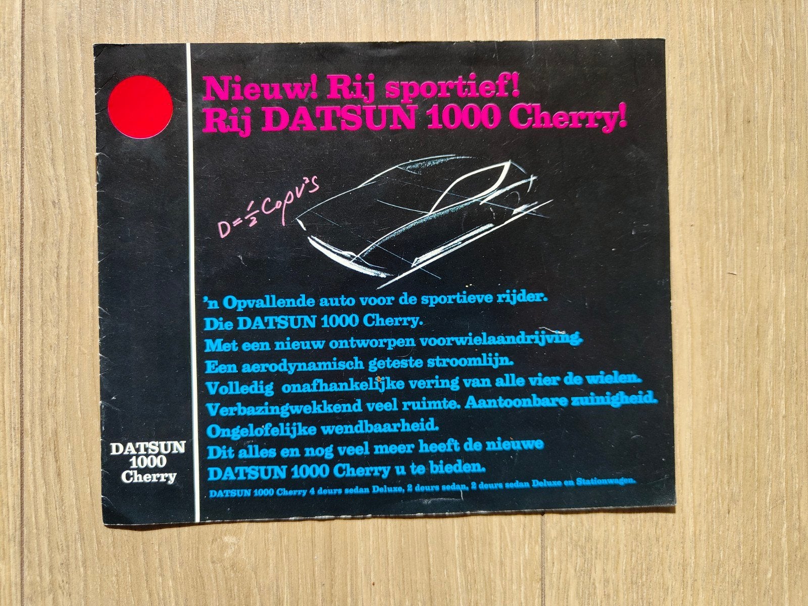 Autofolder Datsun 100A Cherry, Ophalen of Verzenden, Zo goed als nieuw, Nissan