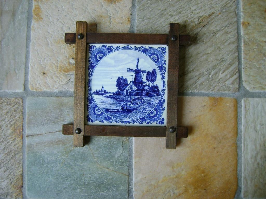 oude tegel - Hollands landschap, Ophalen of Verzenden