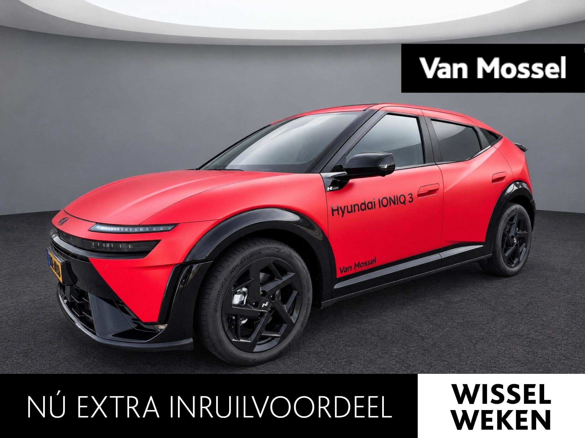 Hyundai IONIQ 3 N Line 61 kWh | Warmtepomp | N line Interieu, Auto's, 136 pk, Gebruikt, 750 kg, Alcantara