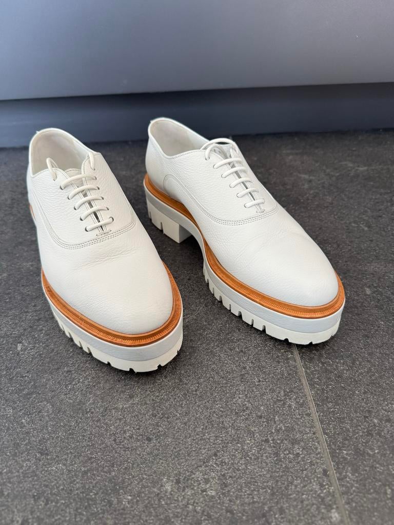Santoni leren schoenen wit - maat 40, Kleding | Dames, Schoenen, Ophalen of Verzenden, Zo goed als nieuw, Wit, Overige typen