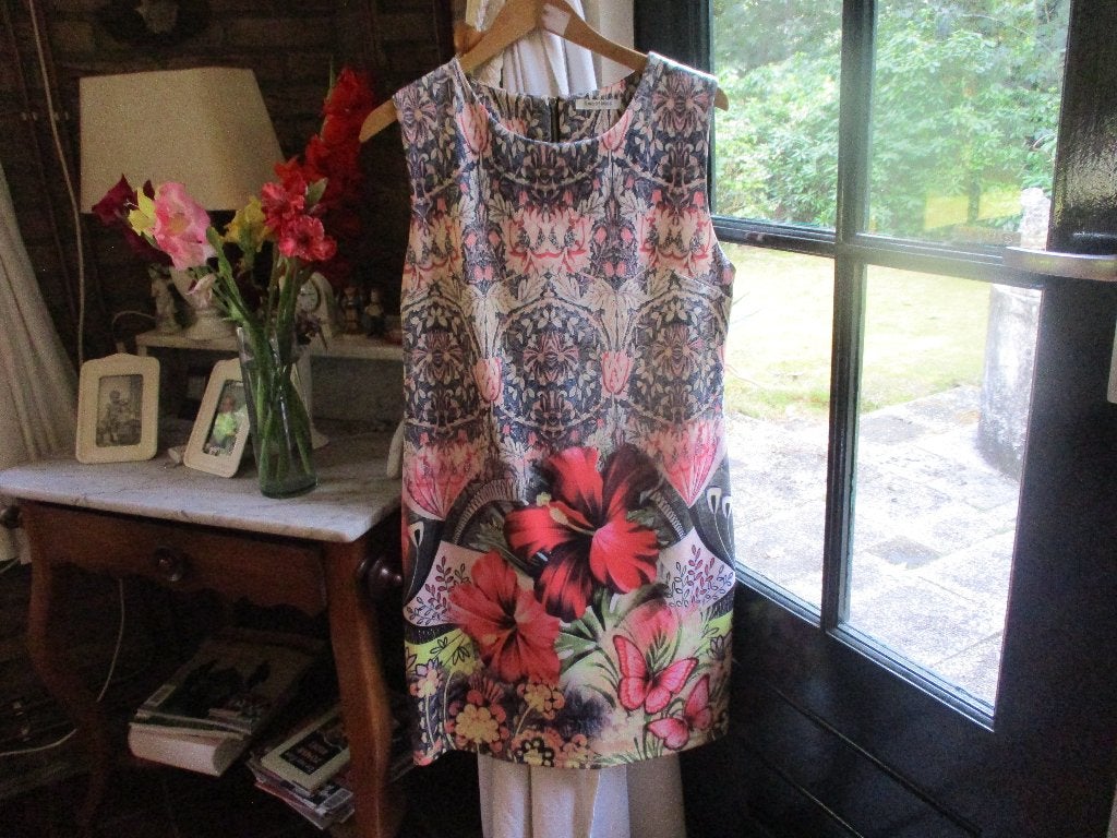 mj/NIEUW! SWEET MISS/jurk/jurkje/L/=38/40/BLOEMEN /VLINDERS, Maat 38/40 (M), SWEET MISS, Meerkleurig, Nieuw