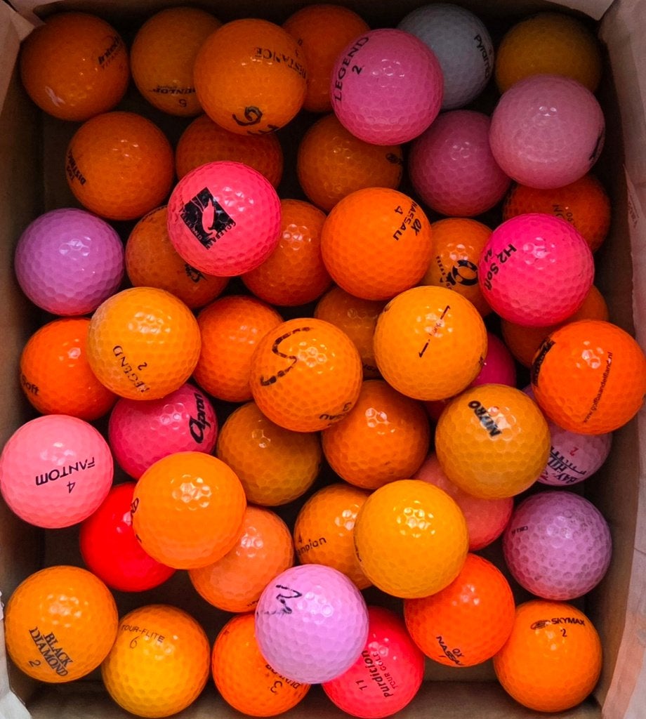 49 gekleurde golfballen voor een tientje!, Sport en Fitness, Golf, Ophalen of Verzenden, Gebruikt, Bal(len)