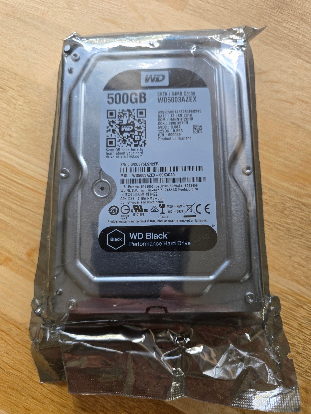 WD Black 500GB Performance Hard Drive - Nieuw in verpakking, Computers en Software, Harde schijven, Intern, Nieuw, Ophalen of Verzenden