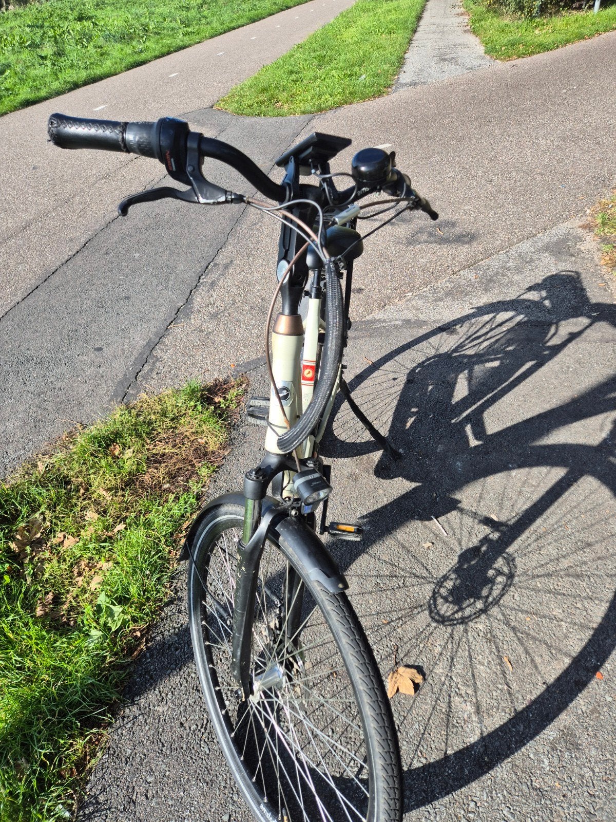 Goed onderhouden Amslod elektrische fiets met 7 versnellinge, Ophalen, Gebruikt, 50 km per accu of meer, Overige merken